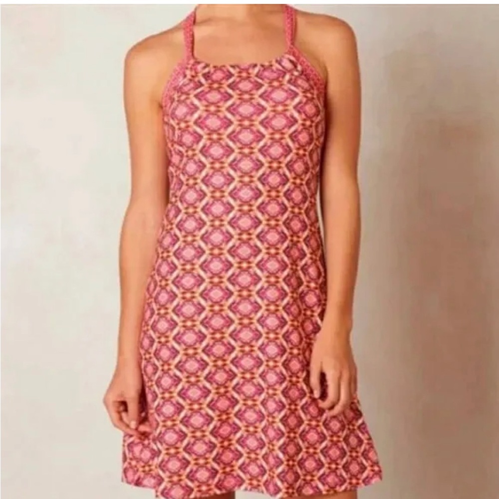Prana Dress Womens Cali Azalea Guava Pink Athleisure Lounge Racerback Size L